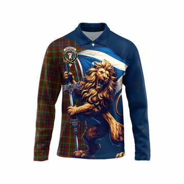 MacMaster (McMaster) Tartan Family Crest Long Sleeve Polo Shirt with Scottish Majestic Lion Unisex - Tartan Vibes Clothing