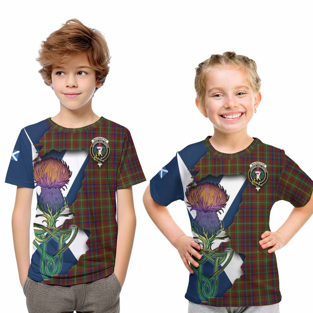 Tartan Vibes Clothing MacMaster (McMaster) Tartan Family Crest Kid T-Shirt Scottish Thistle Celtic Inspired