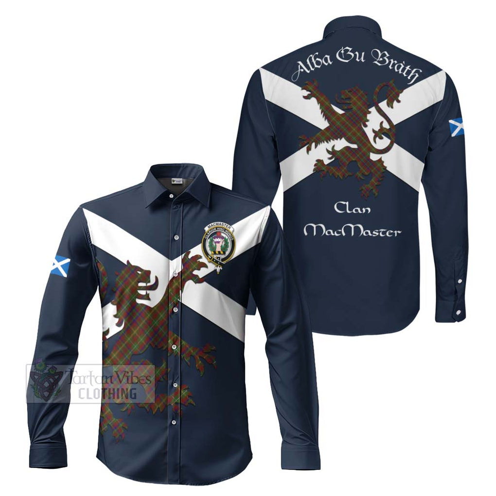 MacMaster (McMaster) Tartan Lion Rampant Long Sleeve Button Shirt Proudly Display Your Heritage with Alba Gu Brath and Clan Name Men's Shirt S - Tartan Vibes Clothing