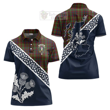 MacMaster (McMaster) Tartan Women's Polo Shirt Featuring Thistle and Scotland Map Women - Tartanvibesclothing Store