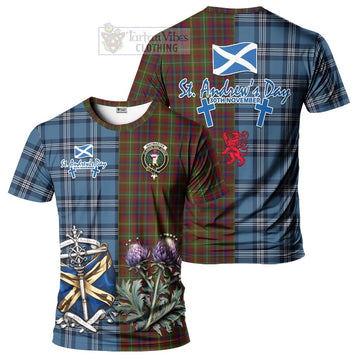 MacMaster (McMaster) Tartan T-Shirt Happy St. Andrew's Day Half Tartan Style Kid's Shirt - Tartan Vibes Clothing