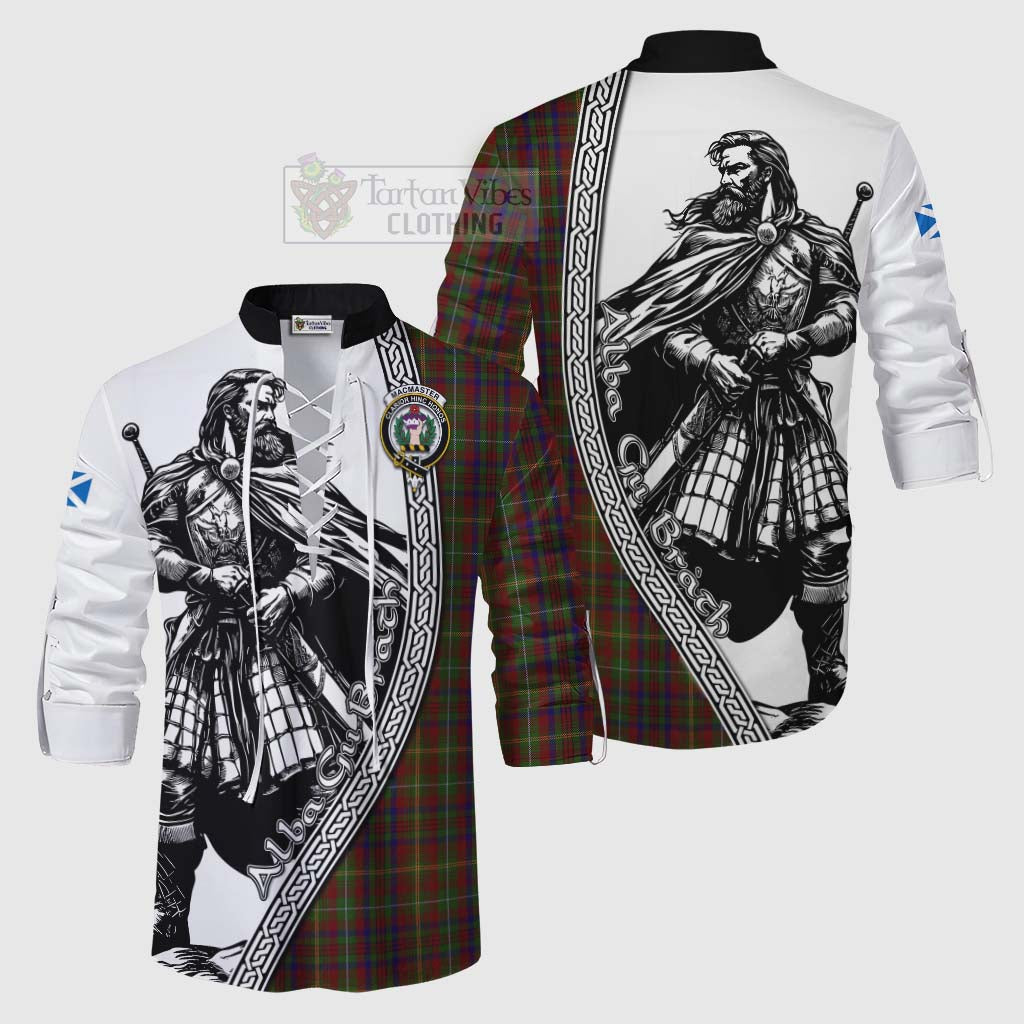 MacMaster (McMaster) Tartan Clan Crest Ghillie Kilt Shirt with Highlander Warrior Celtic Style Men - Tartan Vibes Clothing