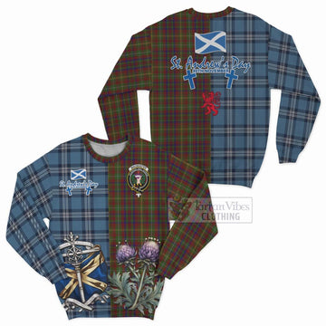 MacMaster (McMaster) Tartan Sweatshirt Happy St. Andrew's Day Half Tartan Style Unisex - Tartan Vibes Clothing