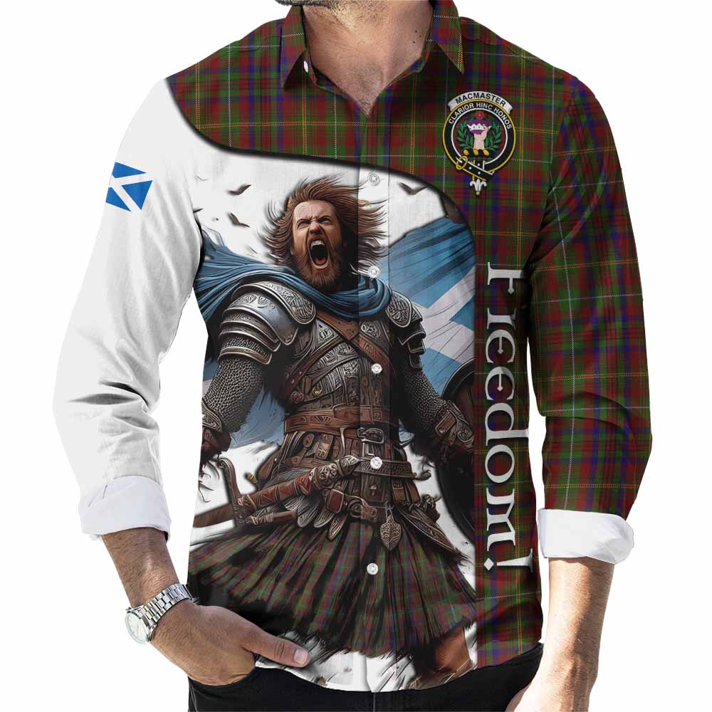 MacMaster (McMaster) Crest Tartan Long Sleeve Button Shirt Inspired by the Freedom of Scottish Warrior Men's Shirt S - Tartan Vibes Clothing