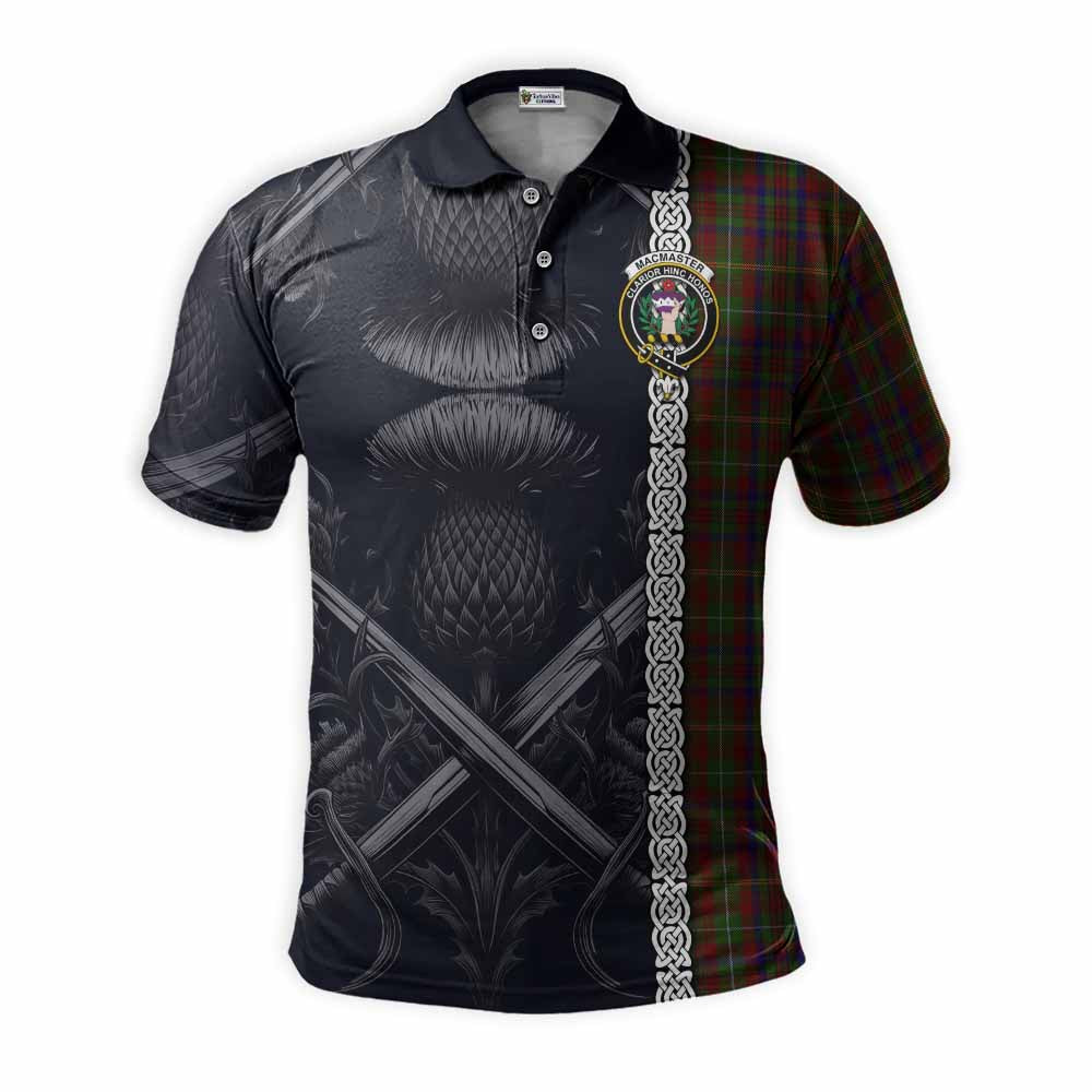 MacMaster (McMaster) Tartan Polo Shirt with Family Crest Cross Sword Thistle Celtic Vibes Kid - Tartan Vibes Clothing