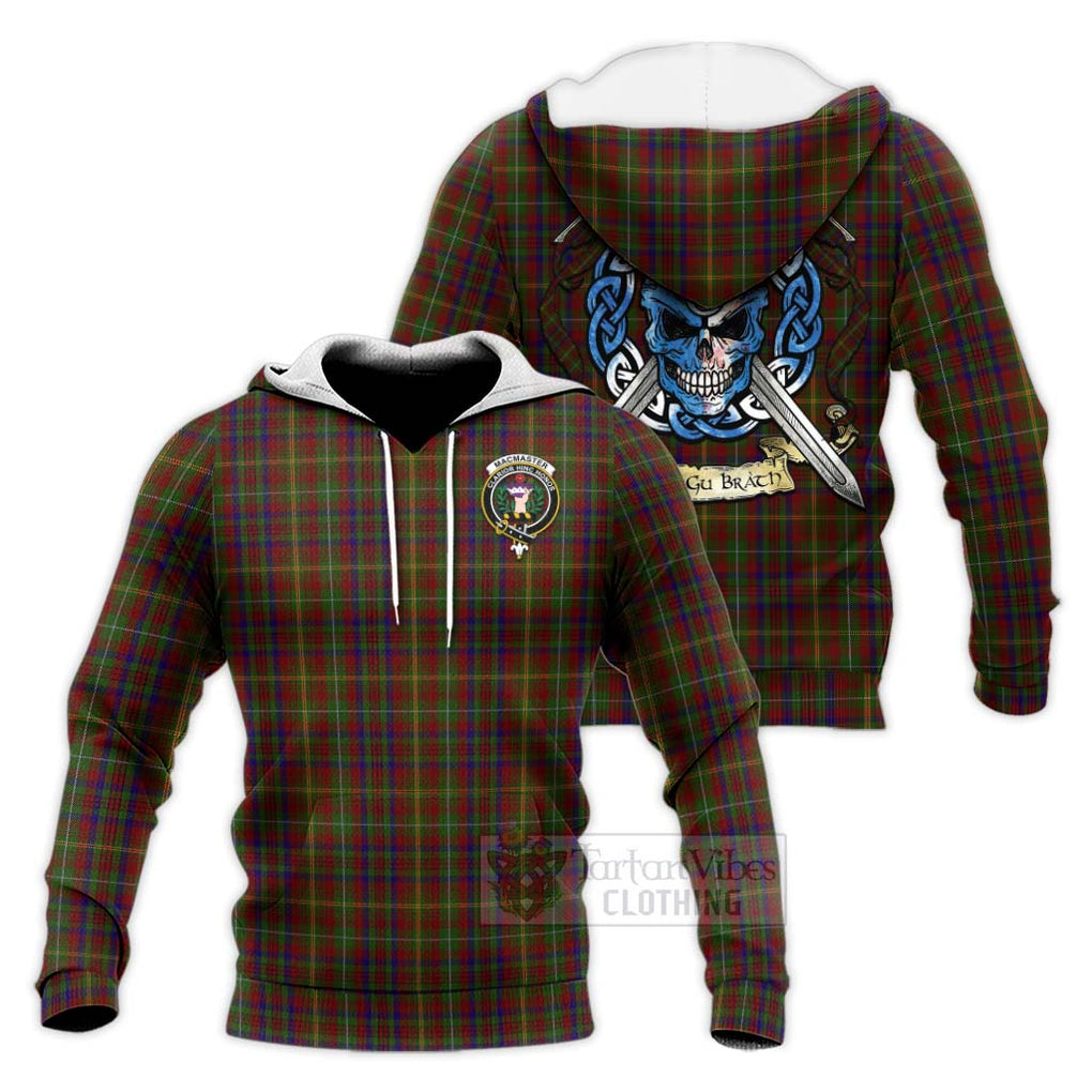 MacMaster (McMaster) Tartan Knitted Hoodie with Family Crest Celtic Skull Style Unisex Knitted Pullover Hoodie - Tartan Vibes Clothing