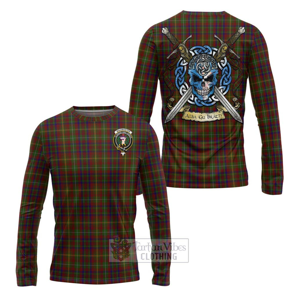 MacMaster (McMaster) Tartan Long Sleeve T-Shirt with Family Crest Celtic Skull Style Unisex - Tartan Vibes Clothing