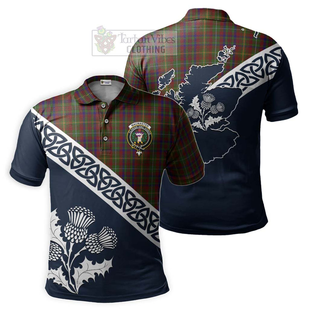 MacMaster (McMaster) Tartan Polo Shirt Featuring Thistle and Scotland Map Kid - Tartanvibesclothing Store