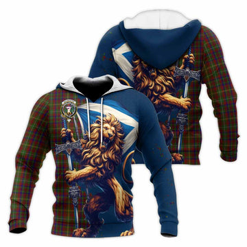 MacMaster (McMaster) Tartan Family Crest Knitted Hoodie with Scottish Majestic Lion Unisex Knitted Pullover Hoodie - Tartan Vibes Clothing