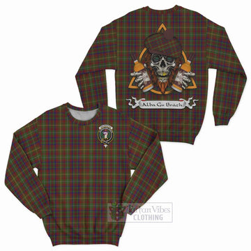MacMaster (McMaster) Tartan Sweatshirt with Family Crest and Bearded Skull Holding Bottles of Whiskey Unisex - Tartan Vibes Clothing