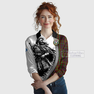 MacMaster (McMaster) Tartan Clan Crest Women's Casual Shirt with Highlander Warrior Celtic Style Female - Tartan Vibes Clothing