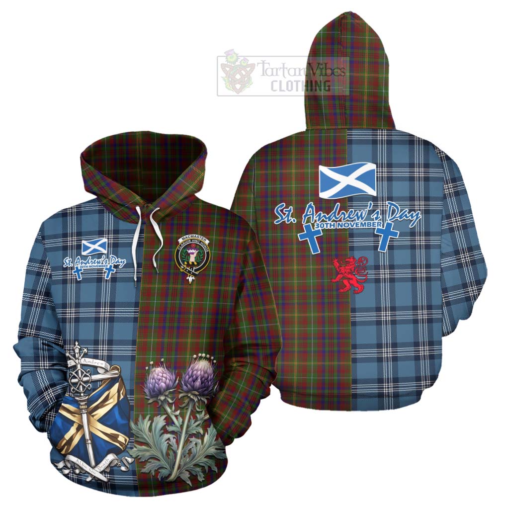 MacMaster (McMaster) Tartan Hoodie Happy St. Andrew's Day Half Tartan Style Zip Hoodie - Tartan Vibes Clothing