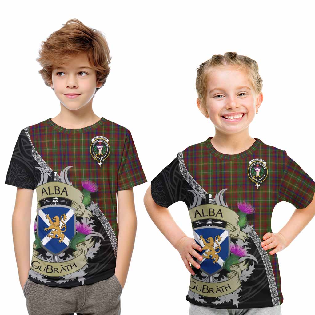 MacMaster (McMaster) Tartan Family Crest Kid T-Shirt Lion Rampant Royal Thistle Shield Celtic Inspired Youth XL Size14 - Tartan Vibes Clothing