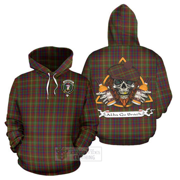 MacMaster (McMaster) Tartan Hoodie with Family Crest and Bearded Skull Holding Bottles of Whiskey Zip Hoodie - Tartan Vibes Clothing
