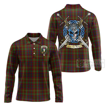 MacMaster (McMaster) Tartan Long Sleeve Polo Shirt with Family Crest Celtic Skull Style Unisex - Tartan Vibes Clothing