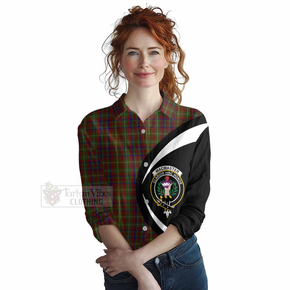 MacMaster (McMaster) Tartan Women's Casual Shirt with Family Crest Circle Style Female - Tartan Vibes Clothing