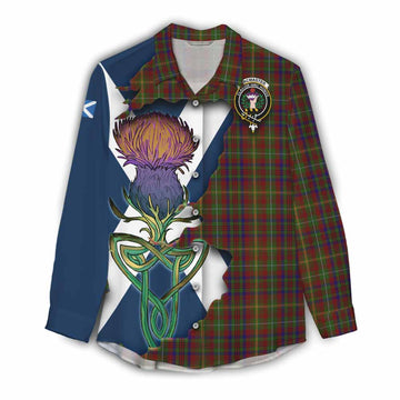Tartan Vibes Clothing MacMaster (McMaster) Tartan Family Crest Women's Casual Shirt Scottish Thistle Celtic Inspired