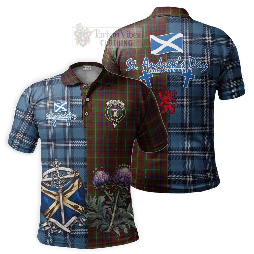 MacMaster (McMaster) Tartan Polo Shirt Happy St. Andrew's Day Half Tartan Style Kid - Tartan Vibes Clothing