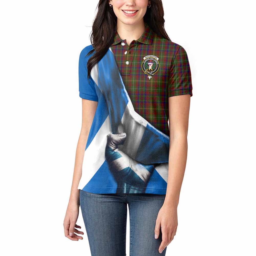MacMaster (McMaster) Tartan Women's Polo Shirt with Family Crest Scotland Patriotic Style Women - Tartan Vibes Clothing