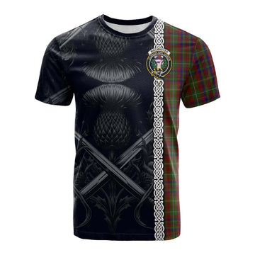 Tartan Vibes Clothing MacMaster (McMaster) Tartan Cotton T-shirt with Family Crest Cross Sword Thistle Celtic Vibes