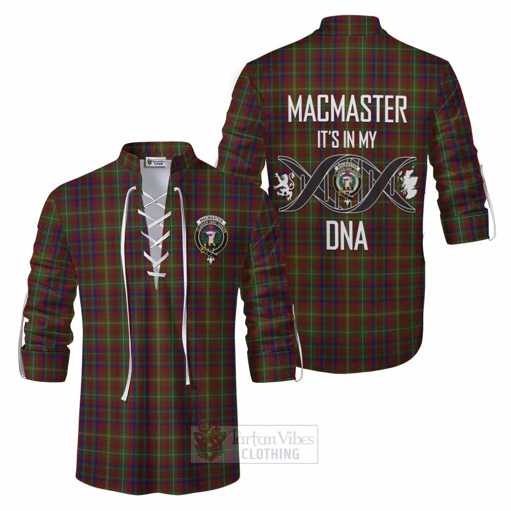 MacMaster (McMaster) Tartan Ghillie Kilt Shirt with Family Crest DNA In Me Style Men - Tartan Vibes Clothing