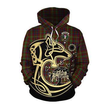 MacMaster (McMaster) Tartan Cotton Hoodie with Family Crest Celtic Wolf Style Pullover Hoodie XS - Tartan Vibes Clothing