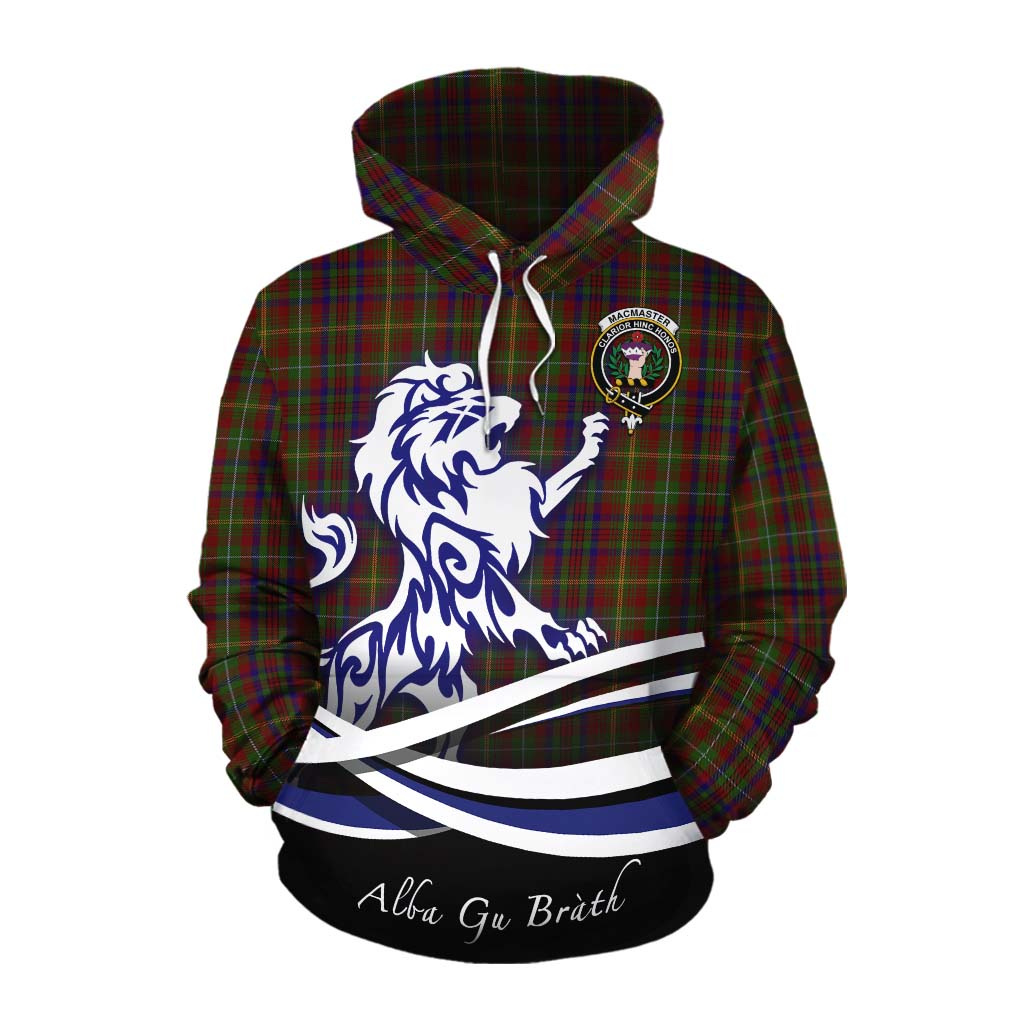 MacMaster (McMaster) Tartan Cotton Hoodie with Alba Gu Brath Regal Lion Emblem Pullover Hoodie XS - Tartan Vibes Clothing