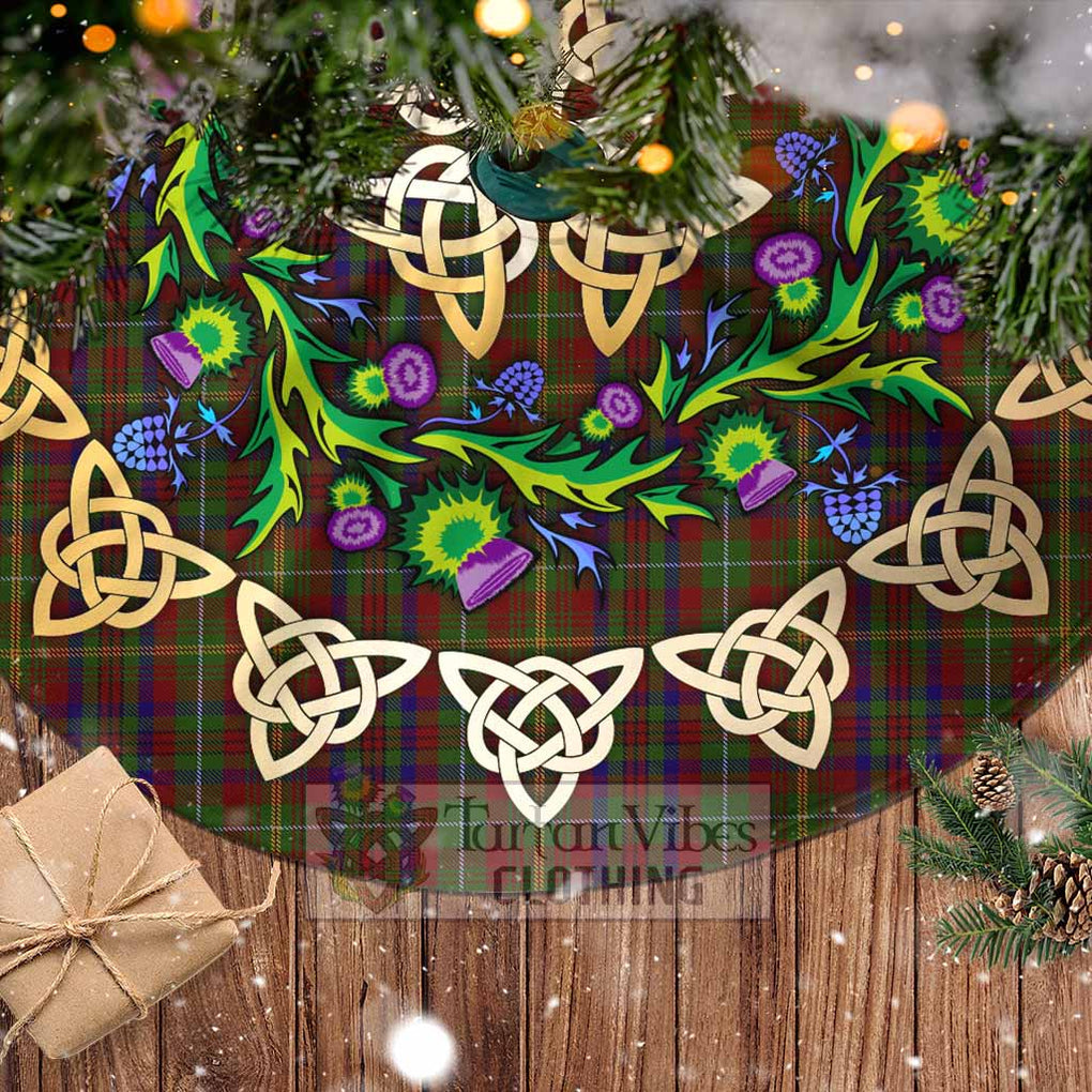 Tartan Vibes Clothing MacMaster (McMaster) Tartan Christmas Tree Skirt with Thistle Celtic Knot Style