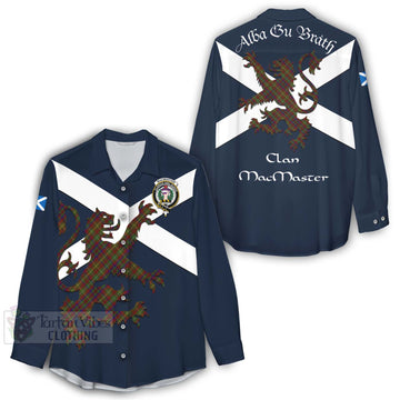 MacMaster (McMaster) Tartan Lion Rampant Women's Casual Shirt Proudly Display Your Heritage with Alba Gu Brath and Clan Name - Tartan Vibes Clothing