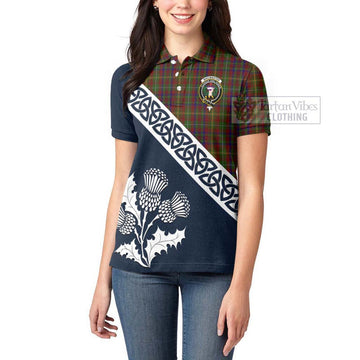 MacMaster (McMaster) Tartan Women's Polo Shirt Featuring Thistle and Scotland Map - Tartanvibesclothing Store