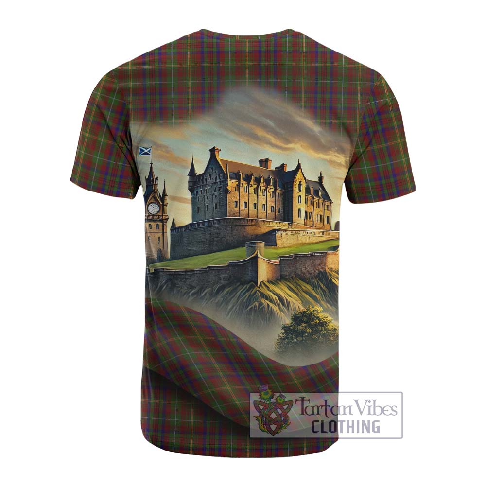 Tartan Vibes Clothing MacMaster (McMaster) Tartan Family Crest Cotton T-shirt with Scottish Ancient Castle Style