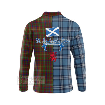 MacMaster (McMaster) Tartan Long Sleeve Polo Shirt Happy St. Andrew's Day Half Tartan Style - Tartan Vibes Clothing