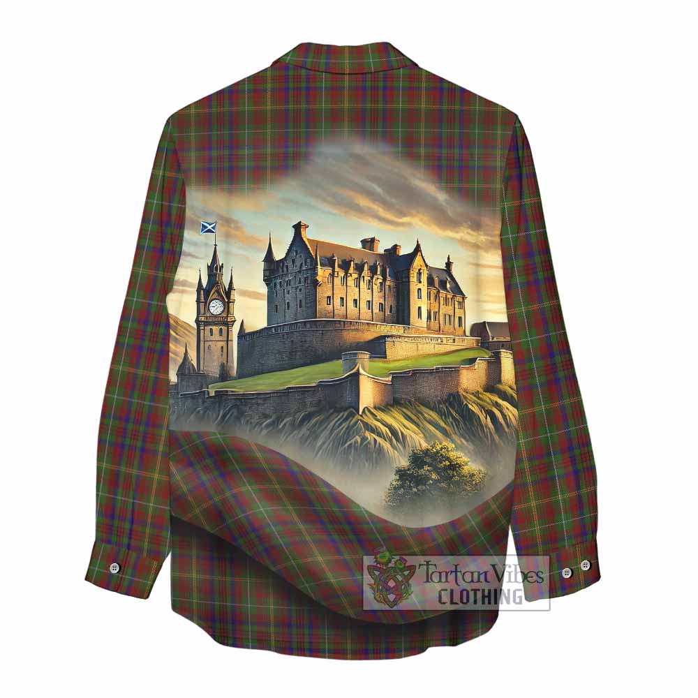 MacMaster (McMaster) Tartan Family Crest Women's Casual Shirt with Scottish Ancient Castle Style - Tartan Vibes Clothing