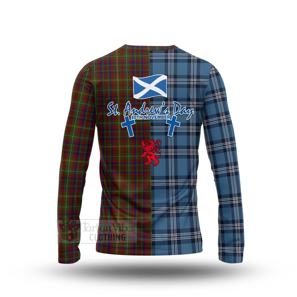 MacMaster (McMaster) Tartan Long Sleeve T-Shirt Happy St. Andrew's Day Half Tartan Style - Tartan Vibes Clothing