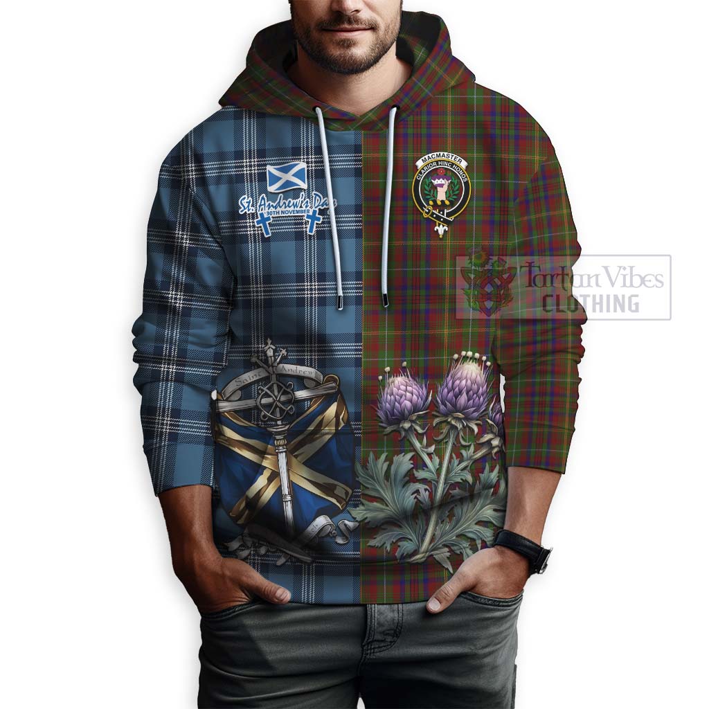 MacMaster (McMaster) Tartan Hoodie Happy St. Andrew's Day Half Tartan Style - Tartan Vibes Clothing