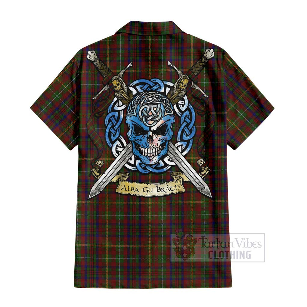 MacMaster (McMaster) Tartan Hawaiian Shirt with Family Crest Celtic Skull Style - Tartan Vibes Clothing