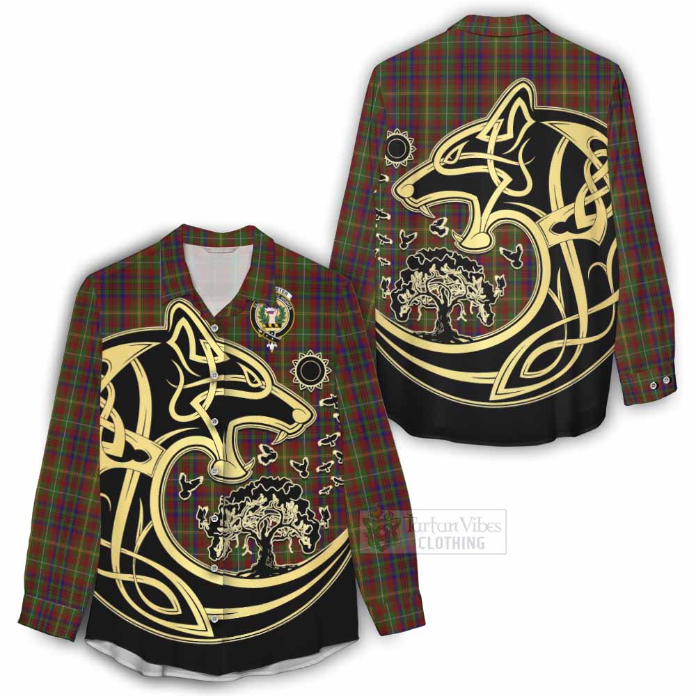 MacMaster (McMaster) Tartan Women's Casual Shirt with Family Crest Celtic Wolf Style - Tartan Vibes Clothing