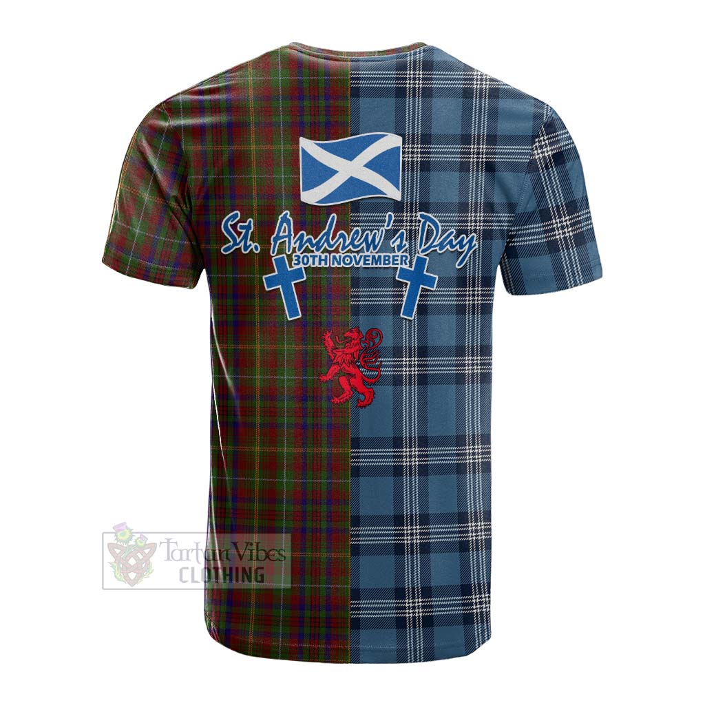 MacMaster (McMaster) Tartan Cotton T-shirt Happy St. Andrew's Day Half Tartan Style - Tartan Vibes Clothing