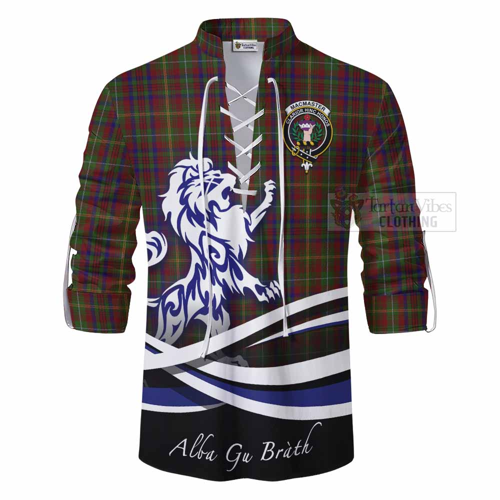 MacMaster (McMaster) Tartan Ghillie Kilt Shirt with Alba Gu Brath Regal Lion Emblem - Tartan Vibes Clothing