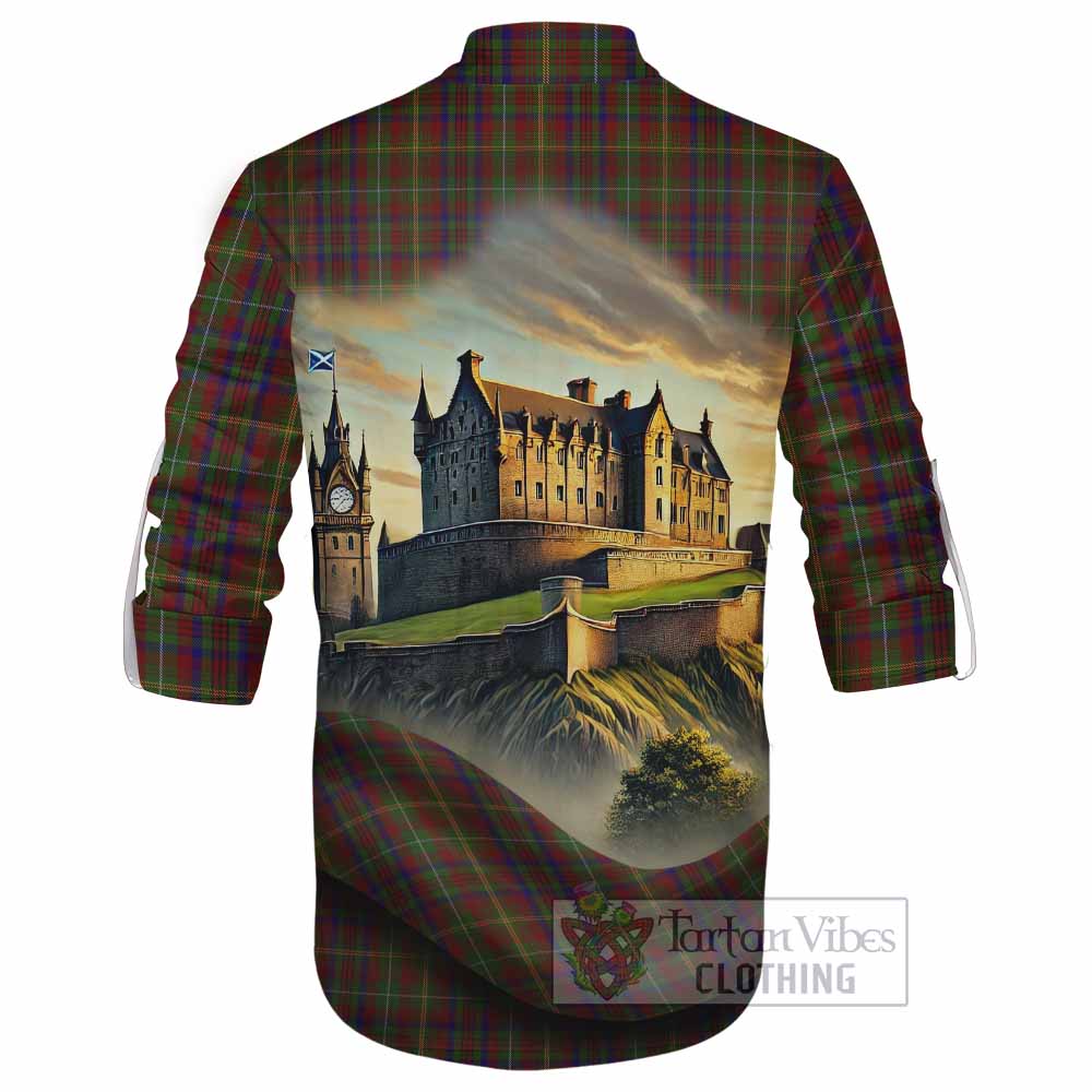 MacMaster (McMaster) Tartan Family Crest Ghillie Kilt Shirt with Scottish Ancient Castle Style - Tartan Vibes Clothing