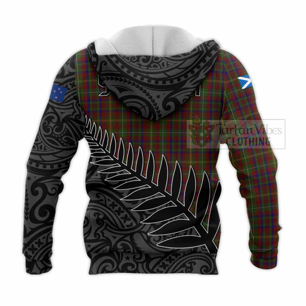 MacMaster (McMaster) Crest Tartan Knitted Hoodie with New Zealand Silver Fern Half Style - Tartan Vibes Clothing