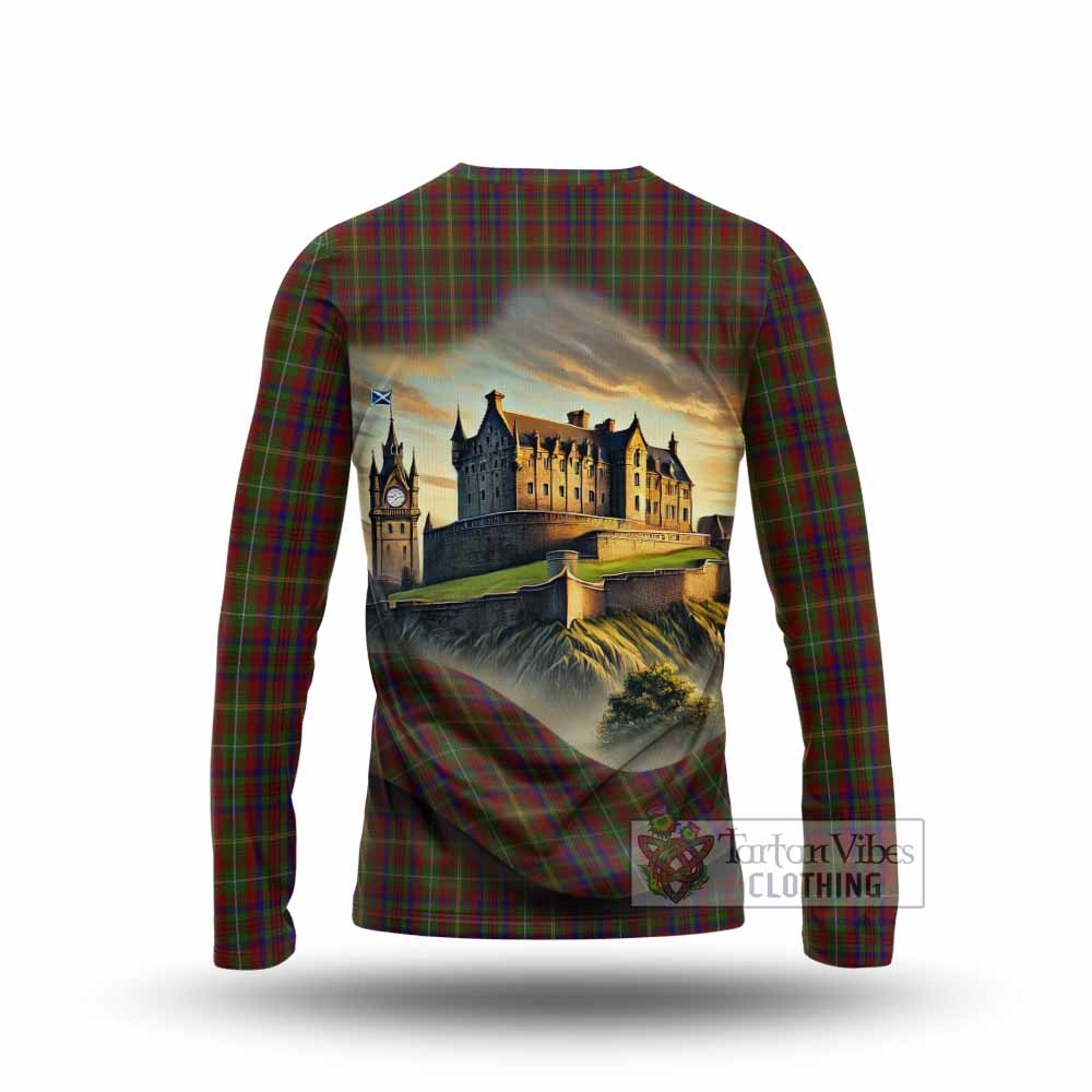 MacMaster (McMaster) Tartan Family Crest Long Sleeve T-Shirt with Scottish Ancient Castle Style - Tartan Vibes Clothing