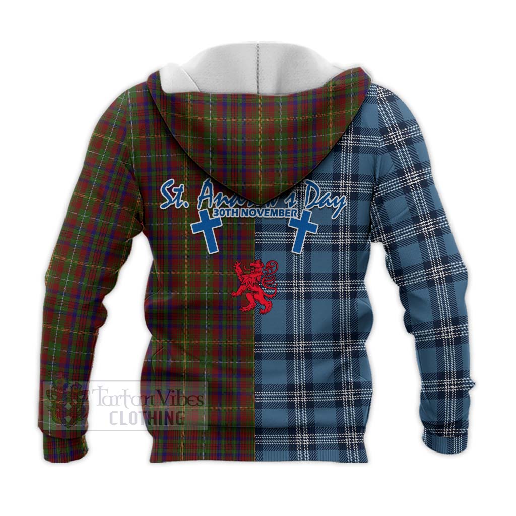 MacMaster (McMaster) Tartan Knitted Hoodie Happy St. Andrew's Day Half Tartan Style - Tartan Vibes Clothing