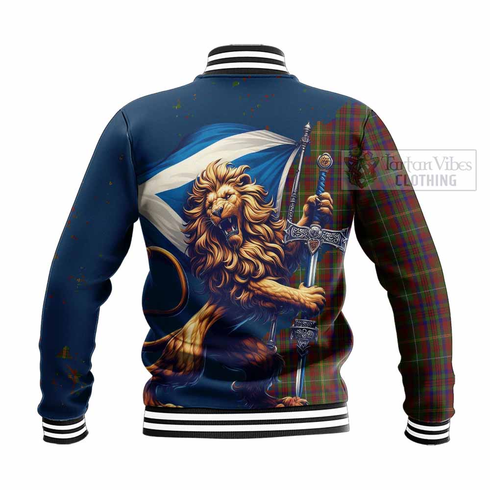 MacMaster (McMaster) Tartan Family Crest Baseball Jacket with Scottish Majestic Lion - Tartan Vibes Clothing