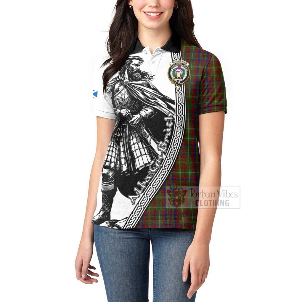 MacMaster (McMaster) Tartan Clan Crest Women's Polo Shirt with Highlander Warrior Celtic Style - Tartan Vibes Clothing