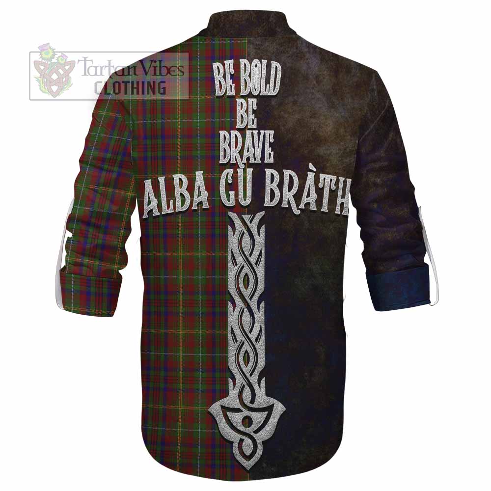 Tartan Vibes Clothing MacMaster (McMaster) Tartan Family Crest Ghillie Kilt Shirt Alba Gu Brath Be Brave Lion Ancient Style