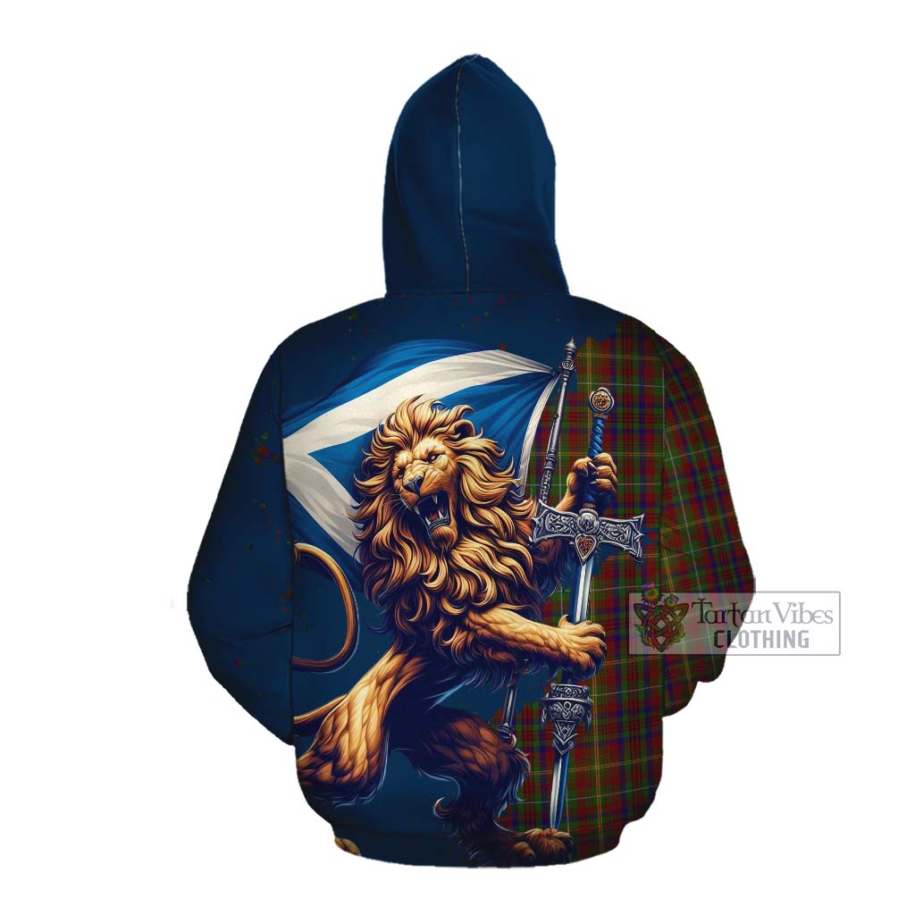 MacMaster (McMaster) Tartan Family Crest Cotton Hoodie with Scottish Majestic Lion Pullover Hoodie - Tartan Vibes Clothing