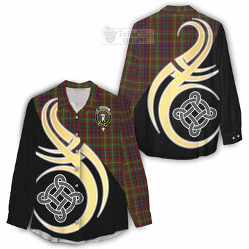 MacMaster (McMaster) Tartan Women's Casual Shirt with Family Crest and Celtic Symbol Style - Tartan Vibes Clothing