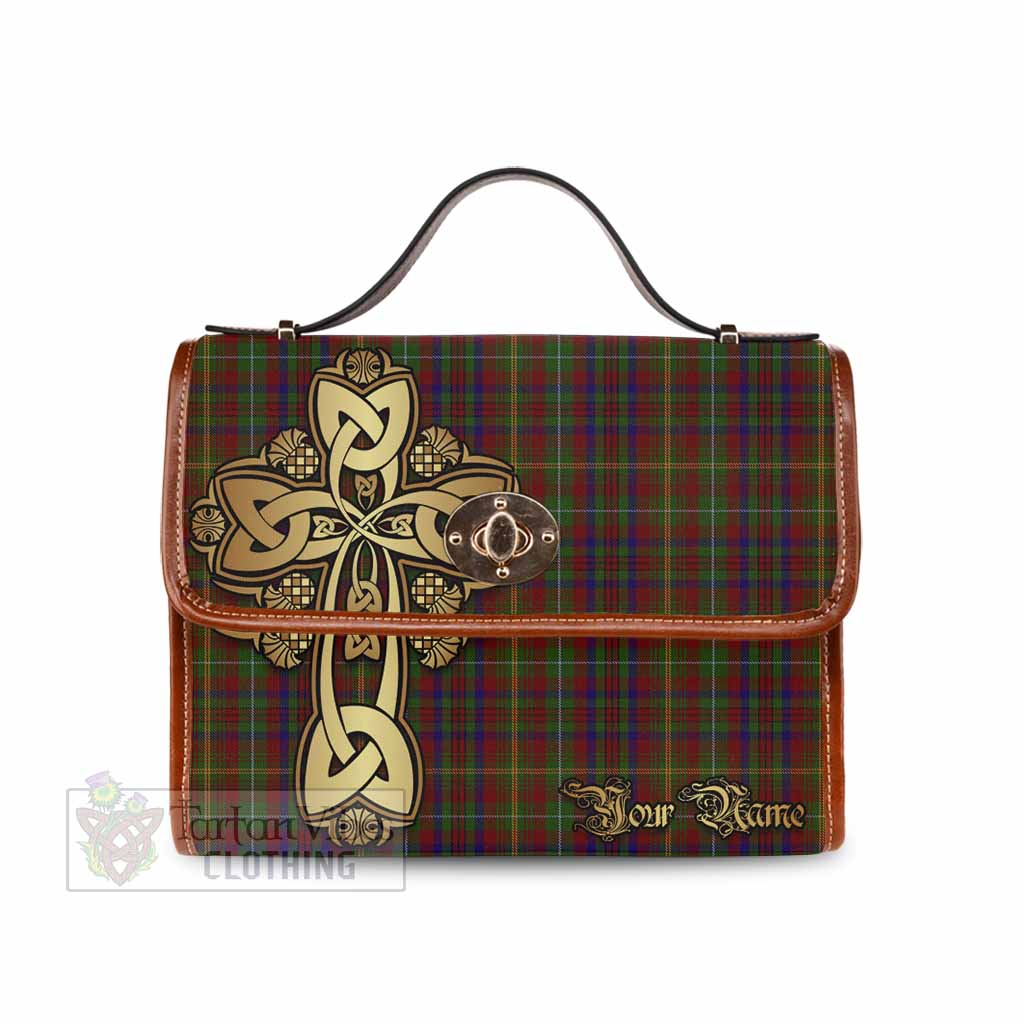 Tartan Vibes Clothing MacMaster (McMaster) Tartan Waterproof Canvas Bag Golden Thistle Celtic Cross Style