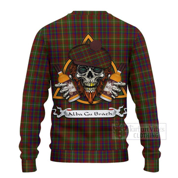 MacMaster (McMaster) Tartan Ugly Sweater with Family Crest and Bearded Skull Holding Bottles of Whiskey - Tartan Vibes Clothing